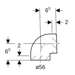Geberit PE Bogen 88,5 Grad, Außendurchmesser 56mm... GEBERIT-363088161 4025416024521 (Abb. 1)