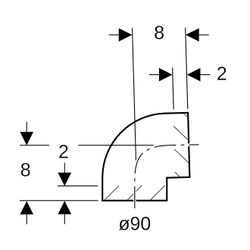 Geberit PE Bogen 88,5 Grad, Außendurchmesser 90mm... GEBERIT-366088161 4025416028949 (Abb. 1)