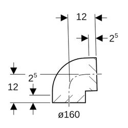 Geberit PE Bogen 88,5 Grad, Außendurchmesser 160mm... GEBERIT-369088161 4025416034414 (Abb. 1)