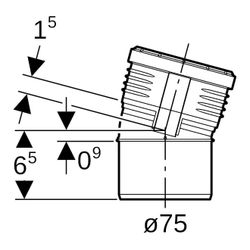 Geberit Silent-PP Bogen 15 Grad, Außendurchmesser 75mm... GEBERIT-390320141 4025416936701 (Abb. 1)