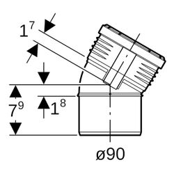 Geberit Silent-PP Bogen 30 Grad, Außendurchmesser 90mm... GEBERIT-390421141 4025416937005 (Abb. 1)
