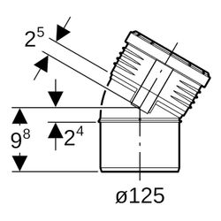 Geberit Silent-PP Bogen 30 Grad, Außendurchmesser 125mm... GEBERIT-390621141 4025416084181 (Abb. 1)