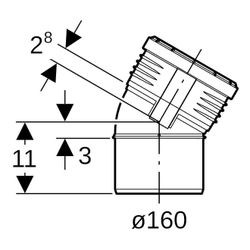 Geberit Silent-PP Bogen 30 Grad, Außendurchmesser 160mm... GEBERIT-390721141 4025416084075 (Abb. 1)