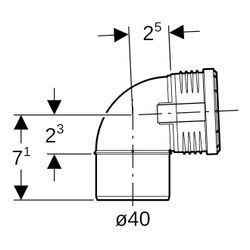 Geberit Silent-PP Bogen 87,5 Grad, Außendurchmesser 40mm... GEBERIT-390124141 4025416936138 (Abb. 1)