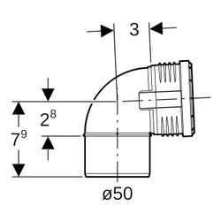 Geberit Silent-PP Bogen 87,5 Grad, Außendurchmesser 50mm... GEBERIT-390224141 4025416936398 (Abb. 1)