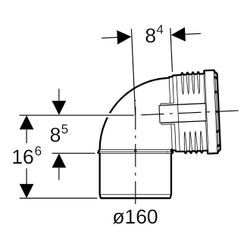 Geberit Silent-PP Bogen 87,5 Grad, Außendurchmesser 160mm... GEBERIT-390724141 4025416084136 (Abb. 1)