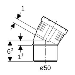 Geberit Silent-Pro Bogen 30 Grad, Außendurchmesser 50mm... GEBERIT-393221141 4025416451563 (Abb. 1)