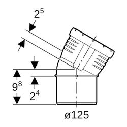 Geberit Silent-Pro Bogen 30 Grad, Außendurchmesser 125mm... GEBERIT-393621141 4025416451730 (Abb. 1)