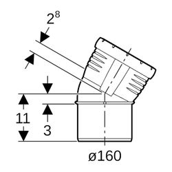 Geberit Silent-Pro Bogen 30 Grad, Außendurchmesser 160mm... GEBERIT-393721141 4025416451808 (Abb. 1)