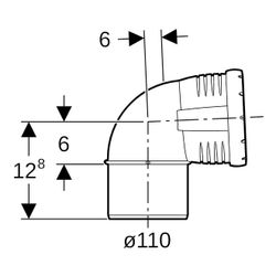 Geberit Silent-Pro Bogen 87,5 Grad, Außendurchmesser 110mm... GEBERIT-393524141 4025416446484 (Abb. 1)