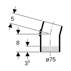 Geberit Silent db20 Bogen 15 Grad, Außendurchmesser 75mm... GEBERIT-307150141 4025416084952 (Abb. 1)