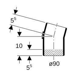 Geberit Silent db20 Bogen 15 Grad, Außendurchmesser 90mm... GEBERIT-308150141 4025416084648 (Abb. 1)