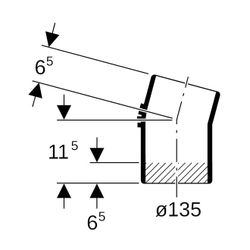 Geberit Silent db20 Bogen 15 Grad, Außendurchmesser 135mm... GEBERIT-312150141 4025416162568 (Abb. 1)