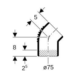 Geberit Silent db20 Bogen 45 Grad, Außendurchmesser 75mm... GEBERIT-307450141 4025416084983 (Abb. 1)