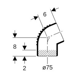 Geberit Silent db20 Bogen 67 Grad, Außendurchmesser 75mm... GEBERIT-307670141 4025416084990 (Abb. 1)