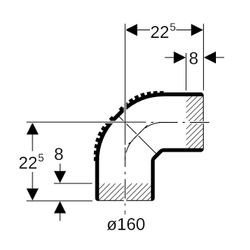 Geberit Silent db20 Bogen mit langem Schenkel, 88,5 Grad, d 160mm... GEBERIT-315885141 4025416862444 (Abb. 1)