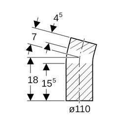 Geberit PE Bogen mit langem Schenkel 15 Grad, Außendurchmesser 110mm... GEBERIT-367015161 4025416030515 (Abb. 1)