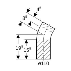 Geberit PE Bogen mit langem Schenkel 30 Grad, Außendurchmesser 110mm... GEBERIT-367030161 4025416030522 (Abb. 1)