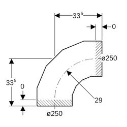 Geberit PE Segmentbogen 90 Grad, Außendurchmesser 250mm... GEBERIT-371055161 4025416036036 (Abb. 1)