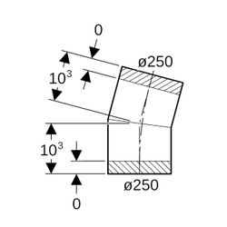 Geberit PE Segmentbogen 15 Grad, Außendurchmesser 250mm... GEBERIT-371015161 4025416035992 (Abb. 1)