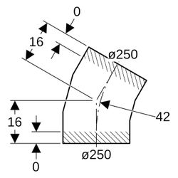 Geberit PE Segmentbogen 30 Grad, DN 250, 250mm, PE-HD, Schwarz, 371030161... GEBERIT-371030161 4025416036012 (Abb. 1)
