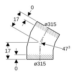 Geberit PE Segmentbogen 30 Grad, Außendurchmesser 315mm... GEBERIT-372030161 4025416036470 (Abb. 1)