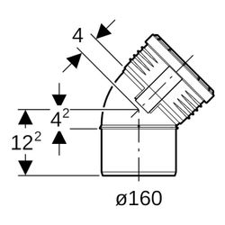 Geberit Silent-PP Bogen 45 Grad, Außendurchmesser 160mm... GEBERIT-390722141 4025416084099 (Abb. 1)