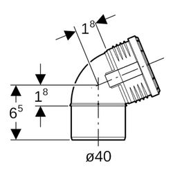 Geberit Silent-PP Bogen 67,5 Grad, Außendurchmesser 40mm... GEBERIT-390123141 4025416936121 (Abb. 1)