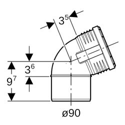 Geberit Silent-PP Bogen 67,5 Grad, Außendurchmesser 90mm... GEBERIT-390423141 4025416937029 (Abb. 1)