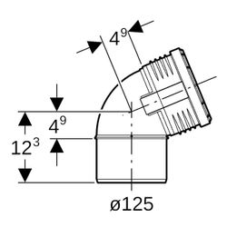 Geberit Silent-PP Bogen 67,5 Grad, Außendurchmesser 125mm... GEBERIT-390623141 4025416085577 (Abb. 1)