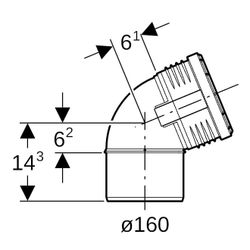 Geberit Silent-PP Bogen 67,5 Grad, Außendurchmesser 160mm... GEBERIT-390723141 4025416084129 (Abb. 1)