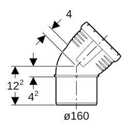 Geberit Silent-Pro Bogen 45 Grad, Außendurchmesser 160mm... GEBERIT-393722141 4025416452027 (Abb. 1)