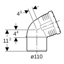 Geberit Silent-Pro Bogen 67,5 Grad, Außendurchmesser 110mm... GEBERIT-393523141 4025416446187 (Abb. 1)