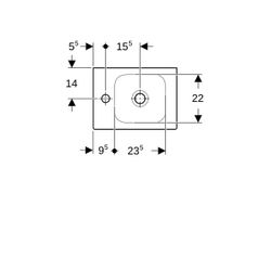 Geberit iCon Handwaschbecken, 38x13,5x28cm, Hahnloch links, ohne Überlauf, Weiß... GEBERIT-124836000 4022009306101 (Abb. 1)