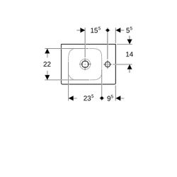 Geberit iCon Handwaschbecken, 38x13,5x28cm, Hahnloch rechts, ohne Überlauf, Weiß/Ker... GEBERIT-124736600 4022009306095 (Abb. 1)