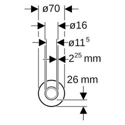 Geberit Mepla Systemrohr ML rund, vorgedämmt, D 16mm, Länge 25m, Dämmung 26mm, Rolle... GEBERIT-601139002 4064746061301 (Abb. 1)