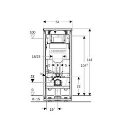 Geberit GIS Element für Wand-WC, 114cm, mit Sigma UP-Spülkasten 12cm, Ecklösung... GEBERIT-461303006 4064746032974 (Abb. 1)