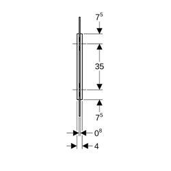 Geberit Urinaltrennwand, Halter Schwarz matt, Glas Anthrazit/satiniert, 115205CD1... GEBERIT-115205CD1 4064746044618 (Abb. 1)