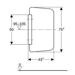Geberit Urinaltrennwand, Halter Schwarz matt, Glas Weiß/satiniert, 115205TD1... GEBERIT-115205TD1 4064746044601 (Abb. 1)