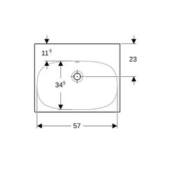 Geberit Acanto Waschtisch 60x48cm ohne Hahnloch, Überlauf sichtbar, symmetrisch, Wei... GEBERIT-504620011 4064746061981 (Abb. 1)