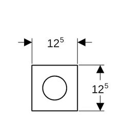 Geberit Betätigungsplatte für Urinalsteuerung Typ 40, rund, pneumatisch, 125x125x2mm... GEBERIT-246118JT1 4064746043741 (Abb. 1)