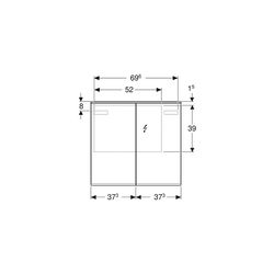 Geberit Option Plus Spiegelschrank mit Beleuchtung zwei Türen 75x70x17,2cm Korpus au... GEBERIT-500206001 4025416356851 (Abb. 1)