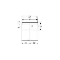 Geberit Option Basic Spiegelschrank, Beleuchtung, 2 Türen, 60x67,7x18cm, CEE 7/4,7/3... GEBERIT-500273001 4025416428954 (Abb. 1)