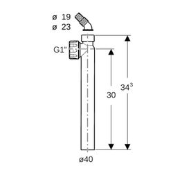 Geberit Anschlussbogen mit Schlauchanschluss Außendurchmesser 40mm d1 19/23mm, Alpin... GEBERIT-242101111 4025416861423 (Abb. 1)