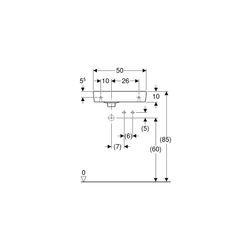 Geberit Renova Compact Handwaschbecken Ablagefl. o. verk. Ausladung 50x15x25cm Hahnl... GEBERIT-276250600 4022009329254 (Abb. 1)