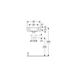 Geberit Renova Compact Handwaschbecken verkürzte Ausladung, mit Ablagefläche 40x15x2... GEBERIT-272142000 4022009273878 (Abb. 1)
