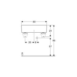 Geberit Publica Mehrzweckbecken ohne Überlauf, Breite 60cm, Tiefe 40cm, ohne Überlau... GEBERIT-360060000 4022009080490 (Abb. 1)