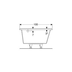 Geberit Renova asymmetrische Badewanne Länge 100cm, Breite 100cm, Abgang links... GEBERIT-657340000 4022009282054 (Abb. 1)
