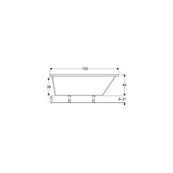 Geberit Renova asymmetrische Badewanne Länge 100cm, Breite 100cm, Abgang links... GEBERIT-657340000 4022009282054 (Abb. 1)