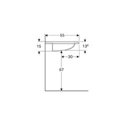 Geberit Vitalis Waschtisch barrierefrei, Breite 55cm, Tiefe 55cm, ohne Hahnloch, ohn... GEBERIT-221555000 4022009025545 (Abb. 1)